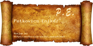 Petkovics Enikő névjegykártya