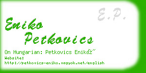 eniko petkovics business card